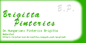 brigitta pinterics business card